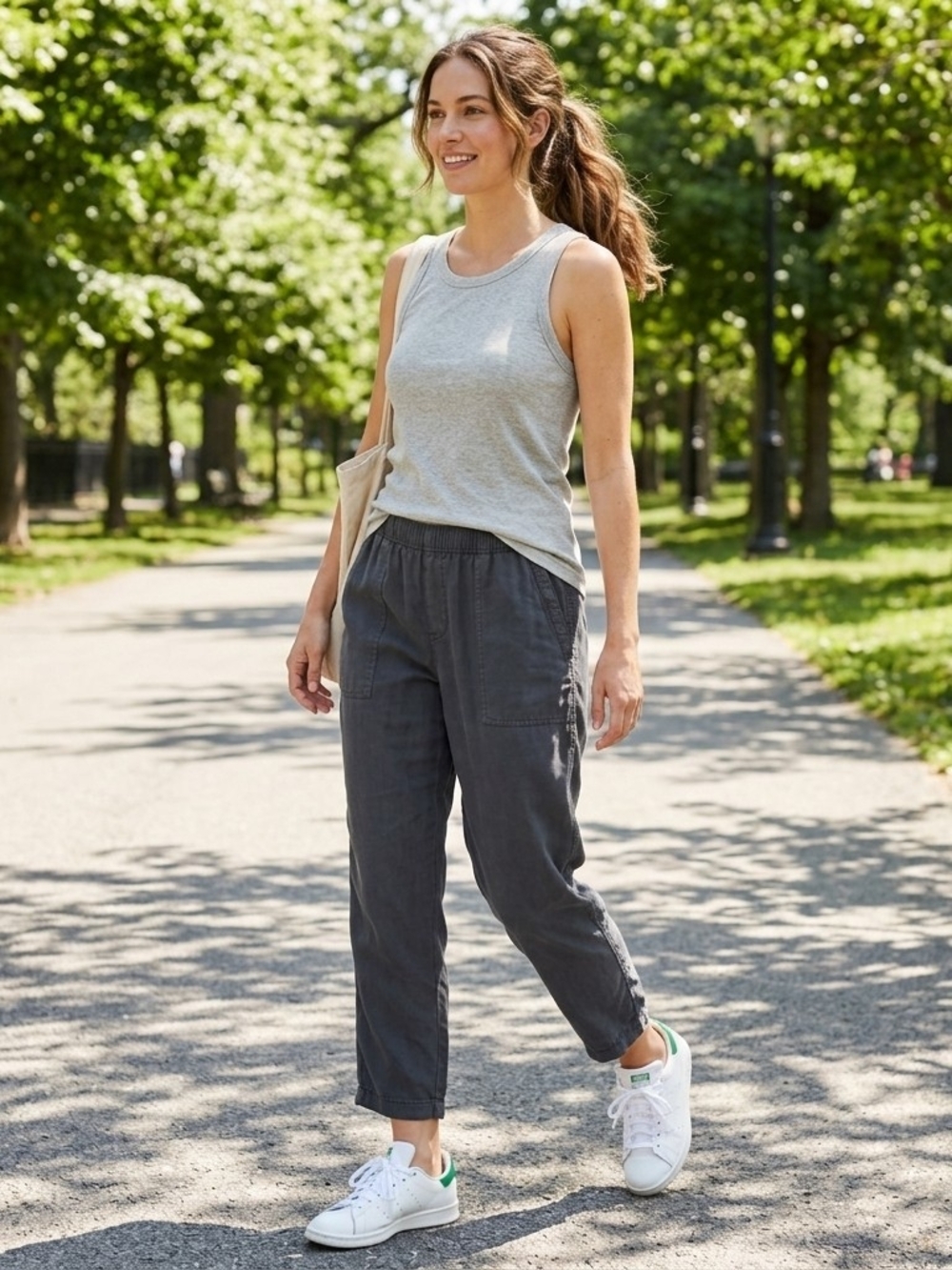 Gap Gray Relaxed Drawstring Chino Pocket Pants Size XL